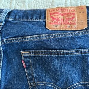 Levis 501 Men’s Blue Jeans Straight Regular Fit 36 x 30 Button Fly